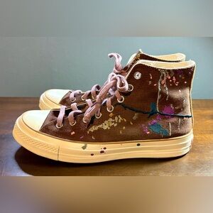 Men’s Bandulu x Converse Chuck 70 High Paint Splatter-Cappuccino Base - sz 10.5